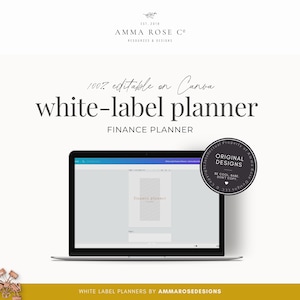 White Label Finance Planner | Extended License | Editable Planner | Personalized Planner | Custom Planner | Downloadable Planner
