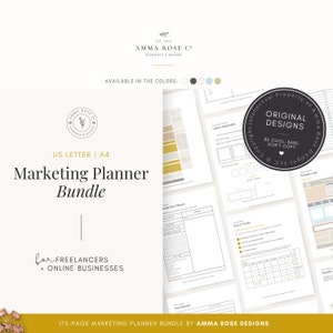 Marketing Planner | Marketing Workbook | Marketing Plan | Business Marketing Plan | Marketing Strategy | Social Media Marketing