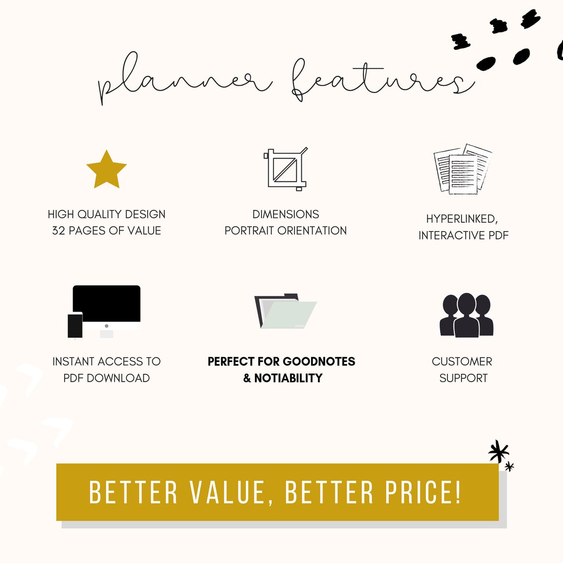 Digital Etsy Planner Etsy Seller Planner Etsy Sales Etsy