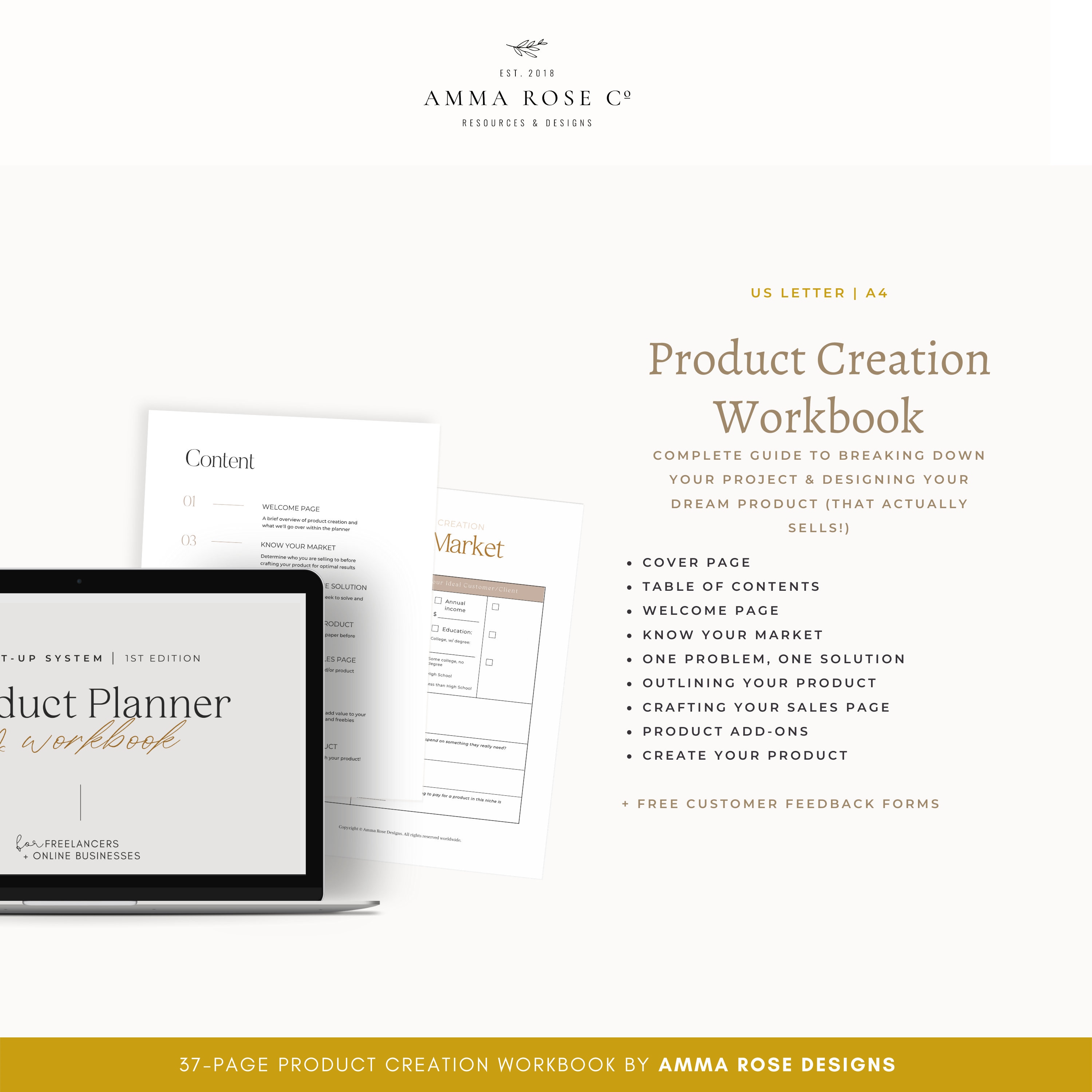 Product Creation Workbook | Business Ebook | Business Printables ...