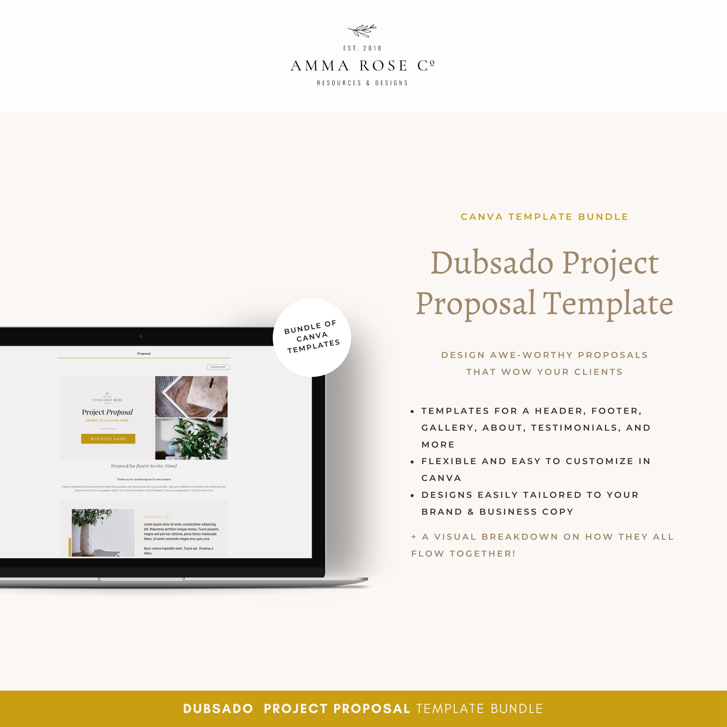 Dubsado Project Proposal Template Canva Templates Editable Etsy Espa a