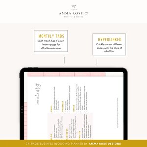 May include: A pink and white digital planner with the text "DAILY checklist" on the left side of the screen. The planner is open to a page with a list of tasks for different social media platforms, including blog, email, Facebook, Pinterest, Twitter, and other.