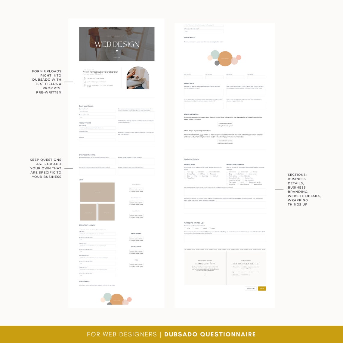 Website Build Questionnaire Dubsado Questionnaire for Web Designers | Canva Templates | Web Design ...