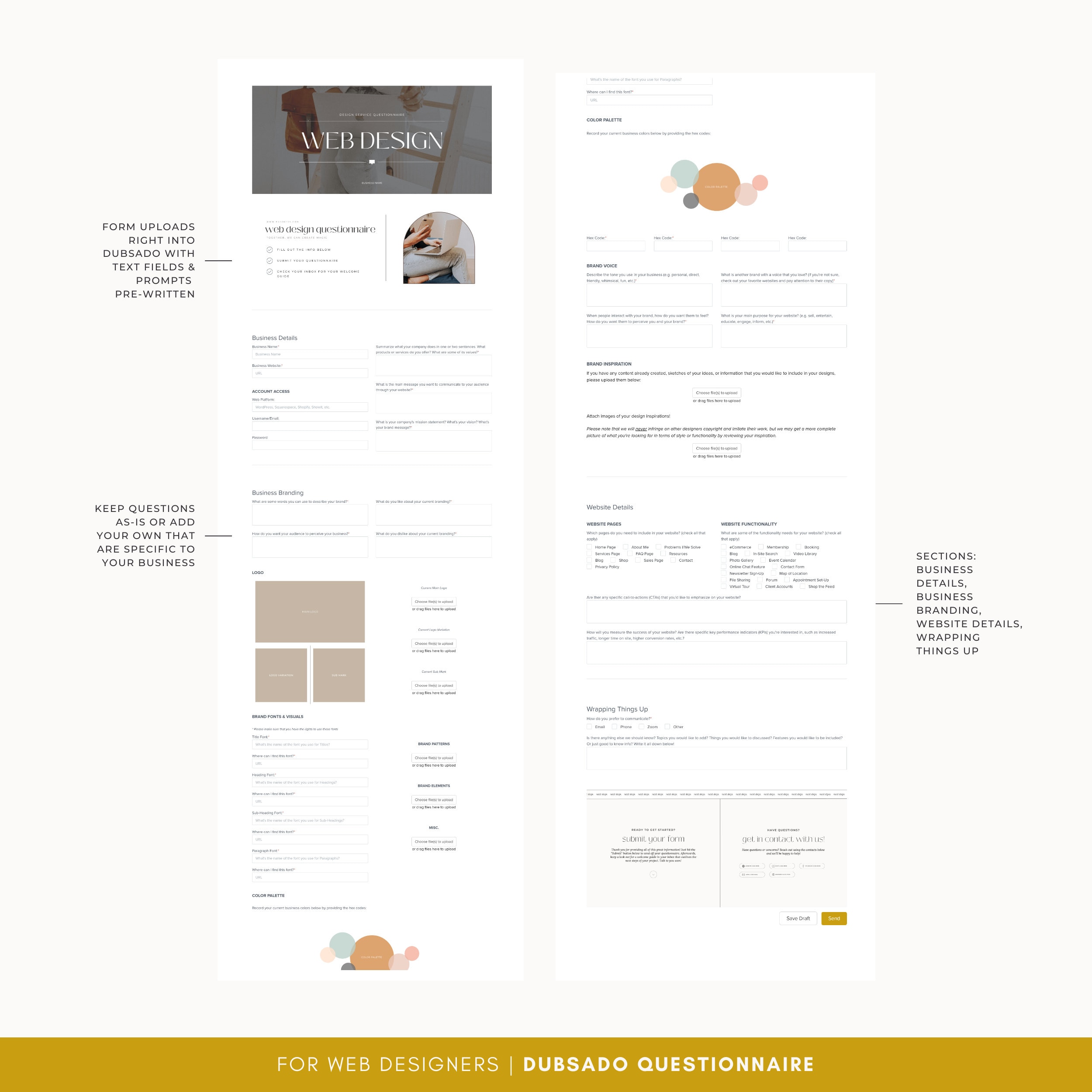 Website Development Questionnaire Dubsado Questionnaire for Web Designers | Canva Templates | Web Design ...