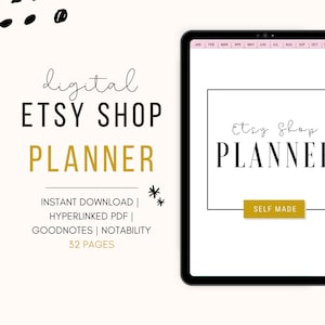 Digital Etsy Planner | Etsy Seller Planner | Etsy Sales Planner | Etsy Planning | Etsy Worksheet | Etsy Shop Organizer | Etsy Order Tracker