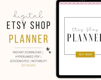 Digital Etsy Planner | Etsy Seller Planner | Etsy Sales Planner | Etsy Planning | Etsy Worksheet | Etsy Shop Organizer | Etsy Order Tracker
