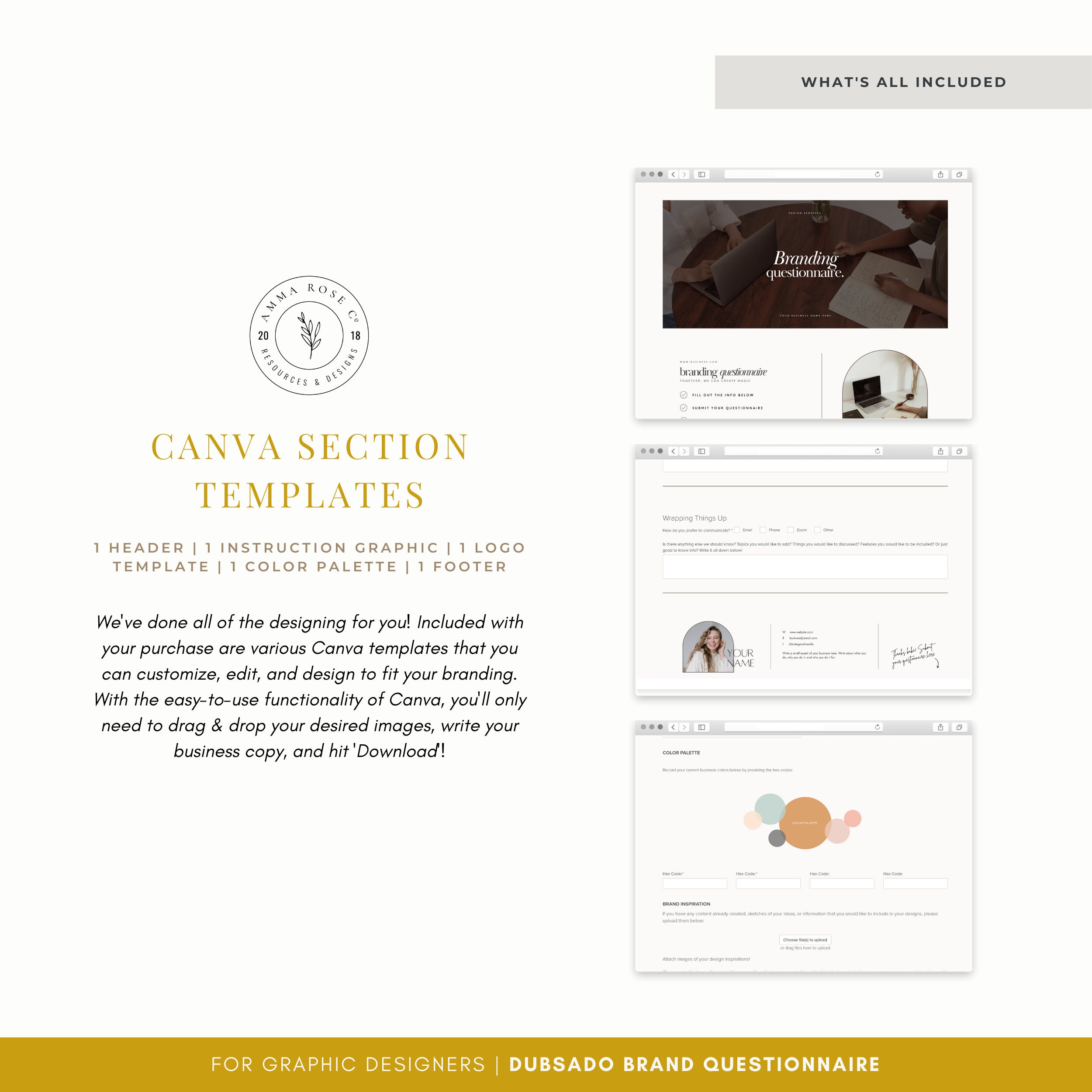 Brand Questionnaire Dubsado Form Canva Templates Dubsado 