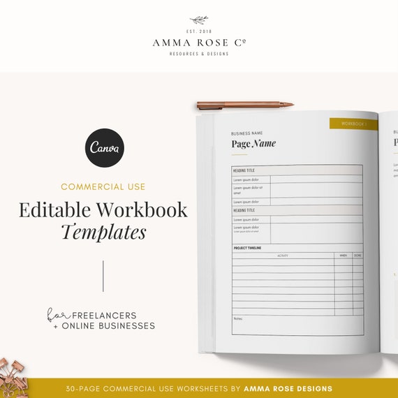 professional worksheet design mockup showing white space, typography, and color elements in an elegant layout
