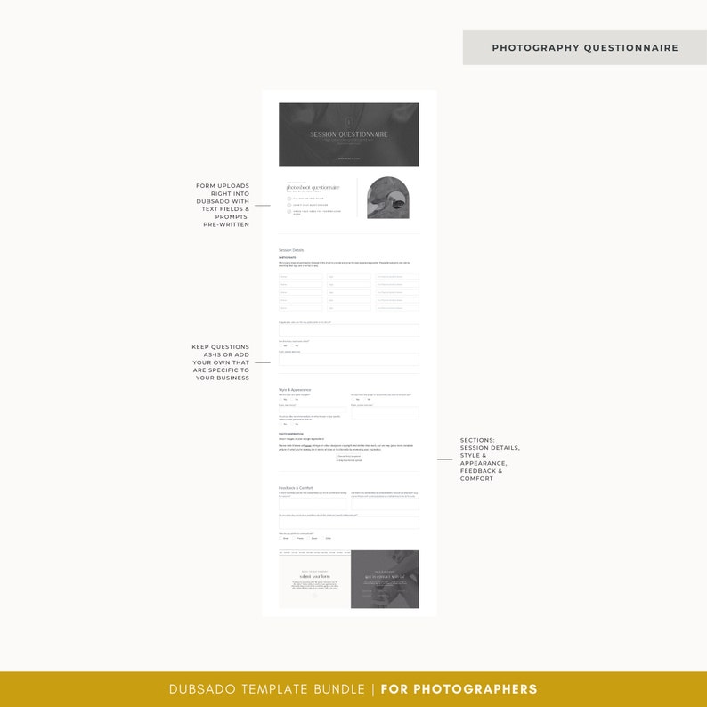 Photographer Dubsado Template Bundle | Business Templates | Photographer Client Templates | Dubsado Workflow | Photographer Forms image 8