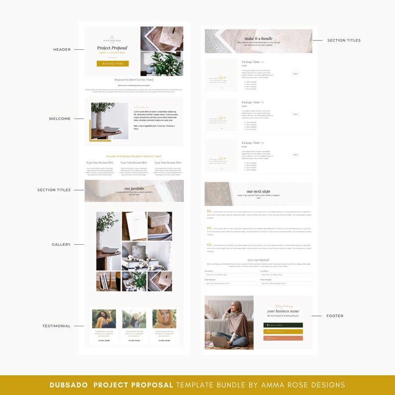 Dubsado project proposal template canva templates editable etsy