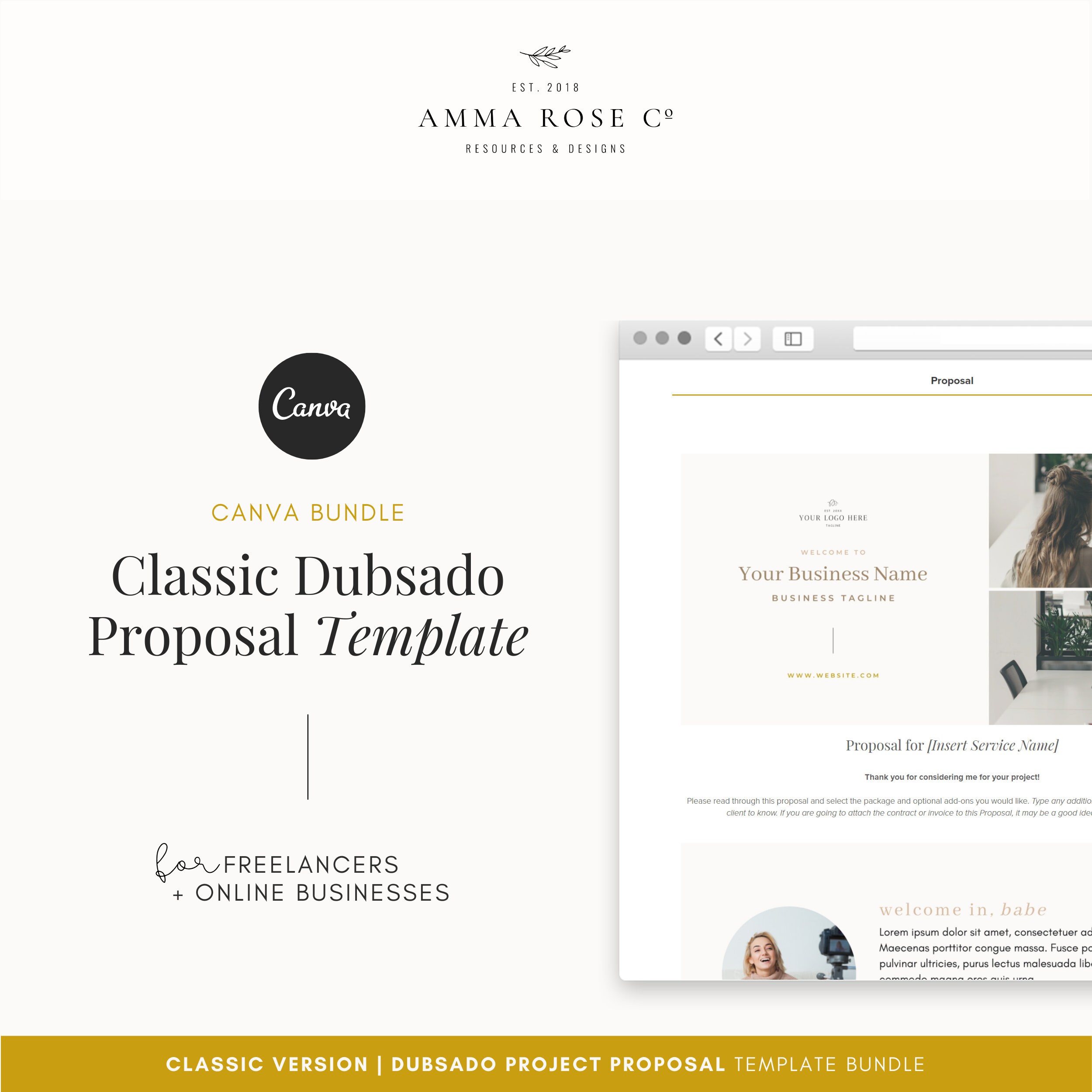 Classic Dubsado Proposal Template Canva Templates Editable Etsy Australia