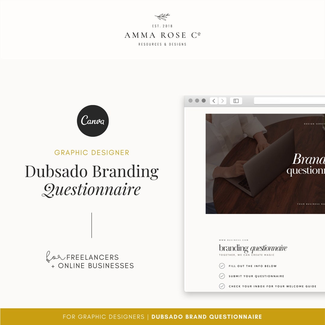 Brand Questionnaire Dubsado Form Canva Templates Dubsado 