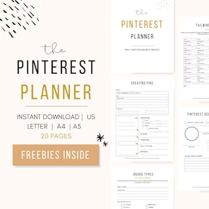 Pinterest Marketing Planner | Pinterest Planner | Pinterest Guide | Pinterest Bundle | Pinterest for Blogs | Pinterest for Etsy | Pinterest