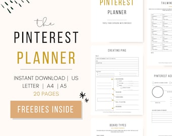 Pinterest Marketing Planner | Pinterest Planner | Pinterest Guide | Pinterest Bundle | Pinterest for Blogs | Pinterest for Etsy | Pinterest