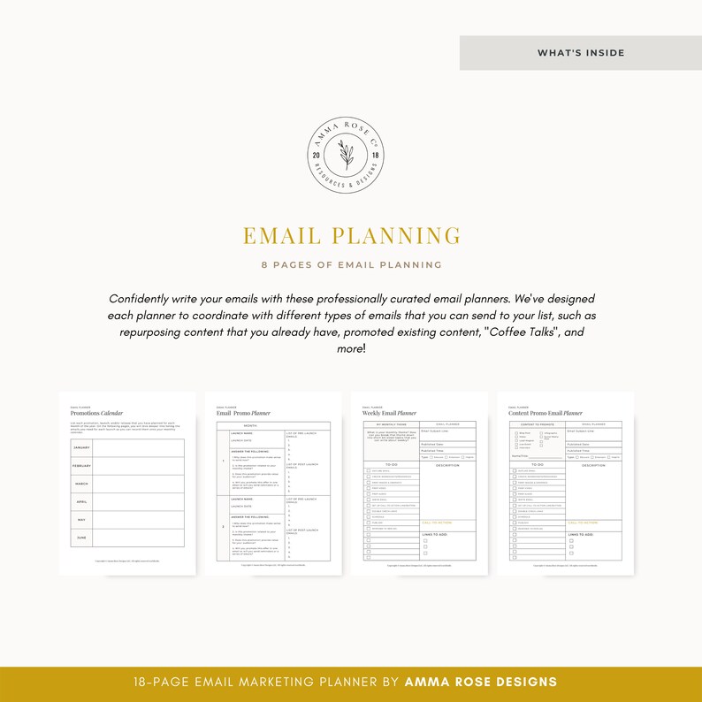 Email Marketing Planner | Email Marketing | Weekly Email Planner ...