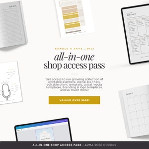 All-In-One Access Pass | 3-Month Shop Access | Access Majority of the Items in Our Shop | New Business Help | Business Resources