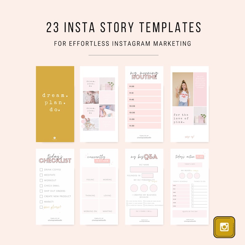 Feminine Social Media Template Bundle Social Media Posts | Etsy