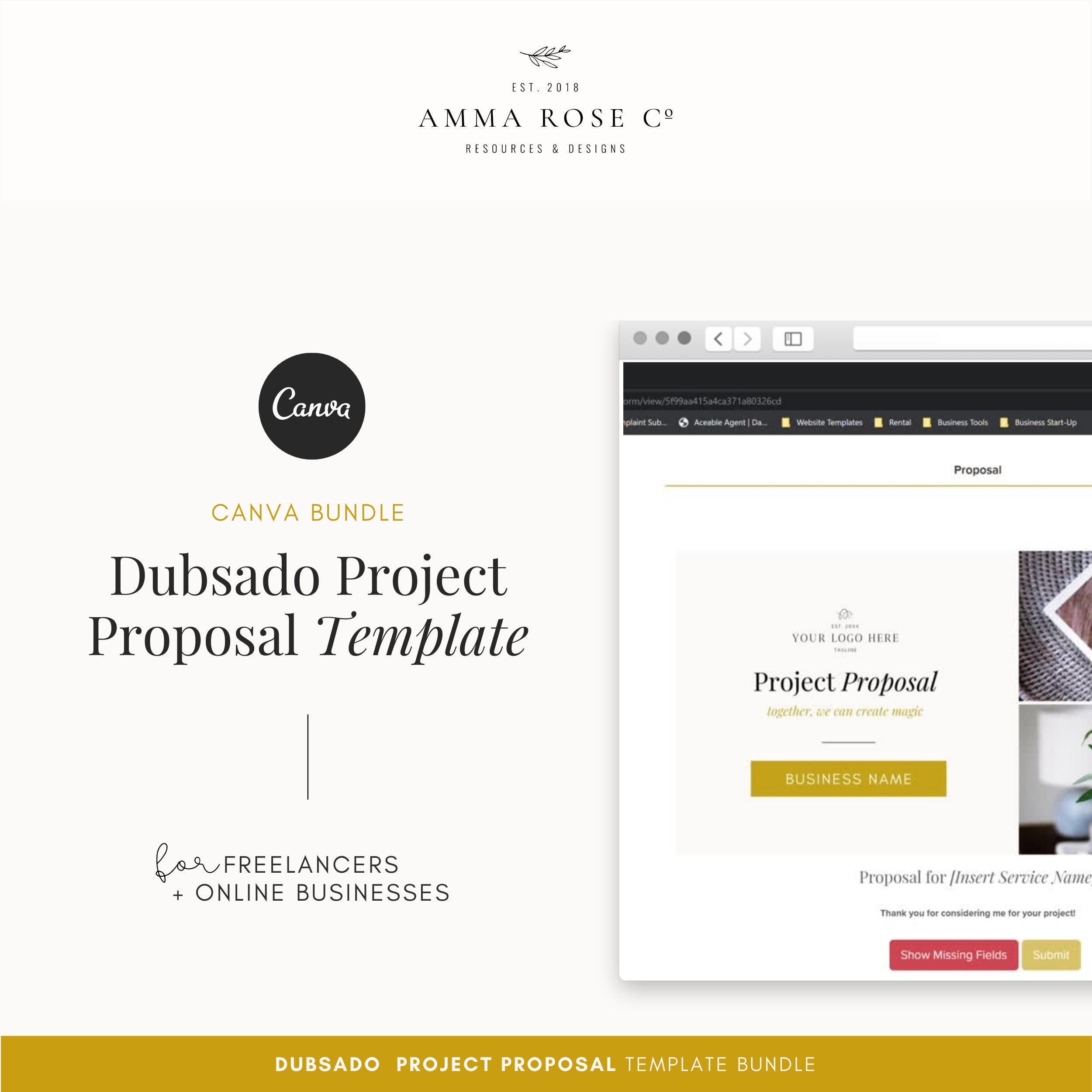 Buy Dubsado Project Proposal Template Canva Templates Editable Proposal 