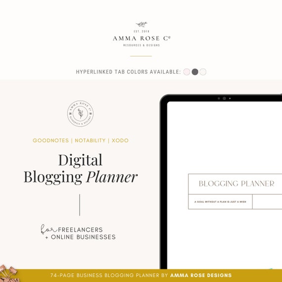 Digital Blog Planner | Digital Goodnotes | Blog Content Planner | Digital Planning | Blogging Planner | Blog Digital | Blog Management