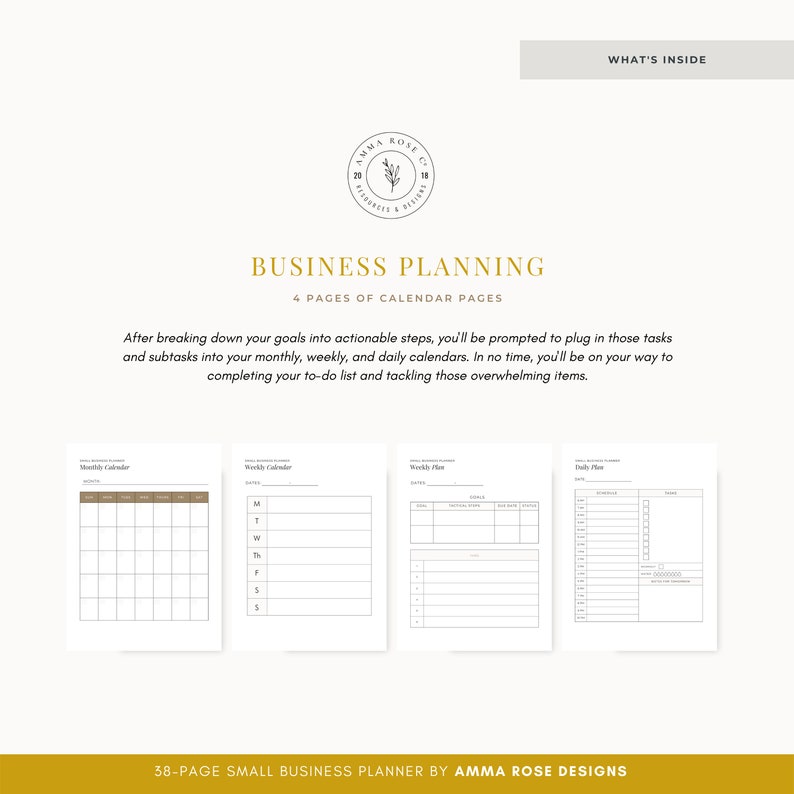 Small Business Planner Small Business Printable Planner Etsy