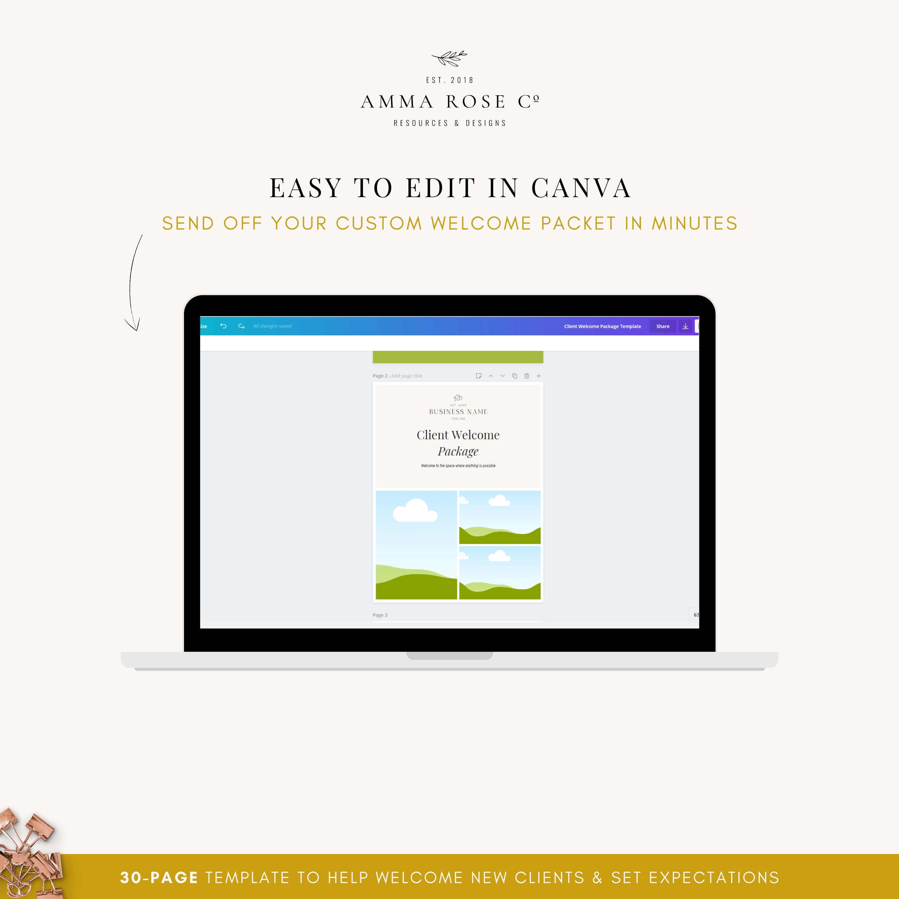 Editable New Client Welcome Packet | Welcome Packet | Client Guide ...