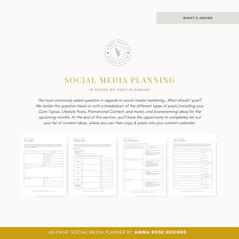 Social Media Planner Business Marketing Social Media Plan Instagram Planner Social Media Marketing Planner Printable Planner image 5