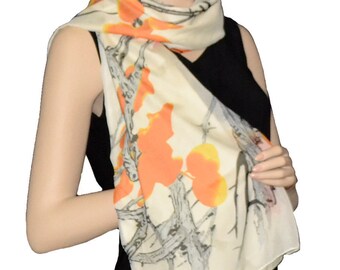 Sunshield Scarf Blossom & Branches Collection Yellow