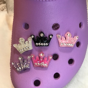 Bling Crown Shoe Charms for Crocs, Rhinestone Shoe Accessories