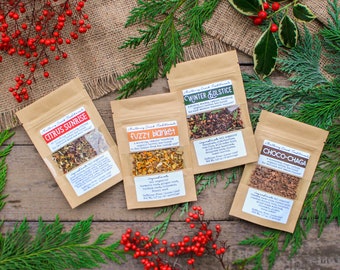 Winter Tea Collection - 4 Organic Loose-leaf Medicinal Herbal Teas to lift mood, nourish the body, and support a healthy winter season