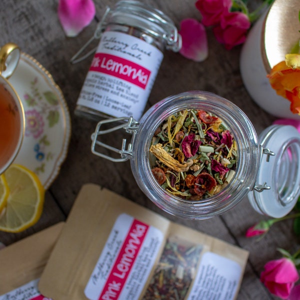 Pink LemonAid - Organic Loose-Leaf Medicinal Herbal Tea (a tangy, calming blend to relieve stress and anxiety)