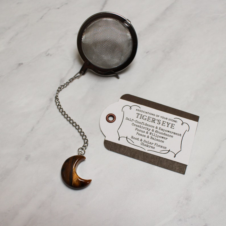 Mini Crescent Moon Gemstone Tea Ball Infuser image 4
