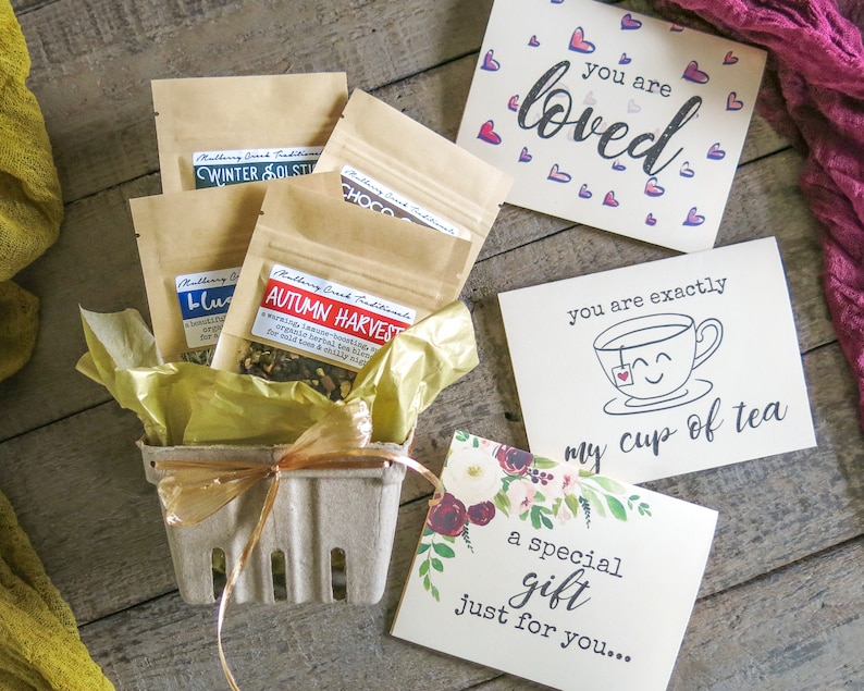 Herbal Tea GIFT BASKET With 4 Packs of Organic Looseleaf Etsy