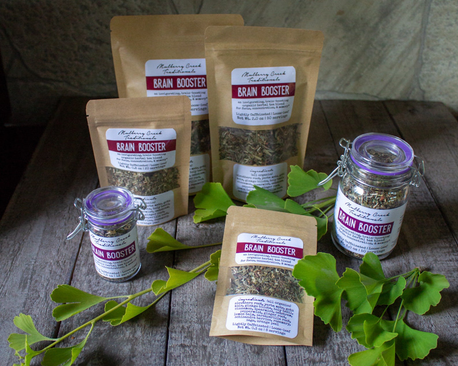 Brain Booster - Organic Loose-leaf Medicinal Herbal Tea (for Improved ...