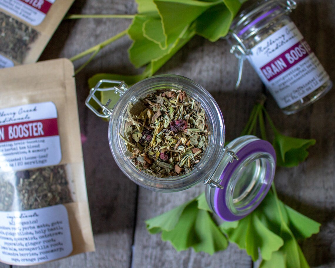 Brain Booster - Organic Loose-leaf Medicinal Herbal Tea (for Improved ...