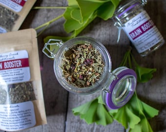Brain Booster - Organic Loose-Leaf Medicinal Herbal Tea (for improved focus, concentration, and memory)