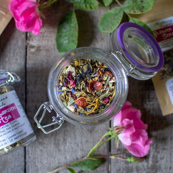 Flower Garden SereniTea - Organic Loose-Leaf Medicinal Herbal Tea (packed with flowers and herbs for anxiety, stress relief, & self-care)