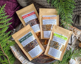 Cold Season Tea Collection - 4 Organic Loose-leaf Herbal Teas for seasonal support