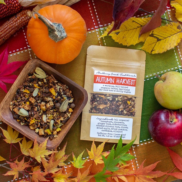 Autumn Harvest - Organic Loose-Leaf Medicinal Herbal Tea (a warming, fall-spiced tea for cold toes, chilly nights, and seasonal support)