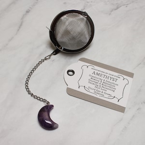 Mini Crescent Moon Gemstone Tea Ball Infuser image 9