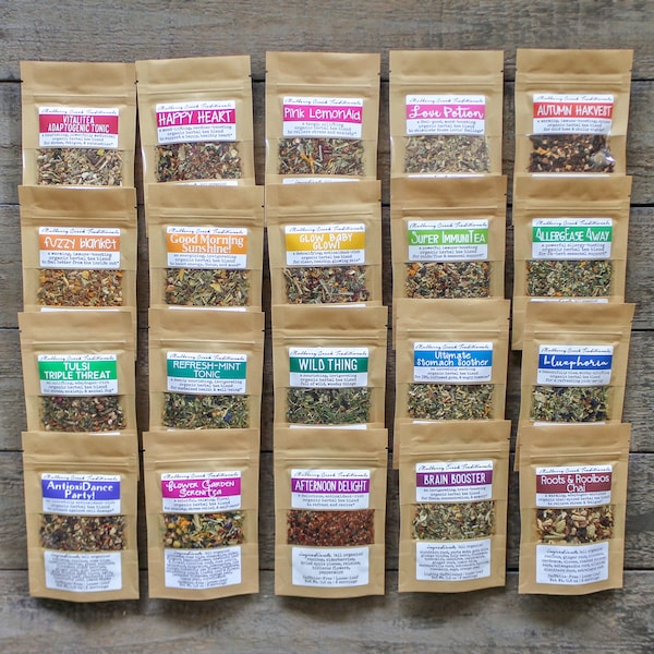 Mix & Match TEA SAMPLER - Choose your own variety pack from our 25 organic herbal tea blends!