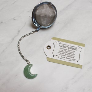 Mini Crescent Moon Gemstone Tea Ball Infuser image 8