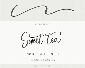 Sweet Tea Procreate Brush – Hand lettering – iPad Lettering – Calligraphy Brushes – Digital Calligraphy – Brush for iPad Pro – Lettering