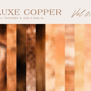 10 Luxe Copper digitale Texturen, Kupferfolie, Design, metallisch, digitales Papier, Gold, Texturen, Hintergrund