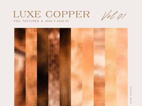 10 Luxe Copper digital textures, copper foil, design, metallic, digital paper, gold, textures, background