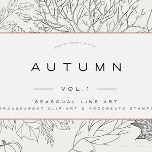 20+ Autumn Procreate Stamps – Fall clip art – Illustrated Stamps – Stamps for iPad Pro – Procreate App – Pumpkins – Leaves