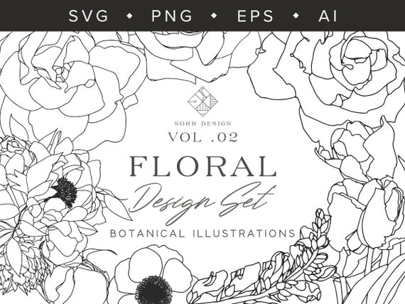 21 Floral Illustrations | SVG, PNG, Ai, EPS Formats | Creative Assets for Designers, Web Design, Branding and Packaging