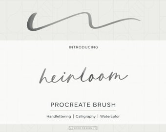 Procreate-pensel | Heirloom - Pensel för iPad och Procreate, iPad-bokstäver - Modern kalligrafipensel - Penselbokstäver - Akvarelltextur