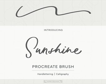 Procreate Brush | Sunshine - Brush for iPad & Procreate, iPad Lettering - Modern Calligraphy Brush - Brush Lettering - Digital Calligraphy