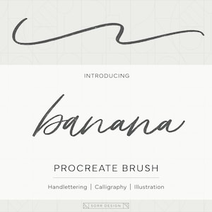 May include: Introducing the "Banana" Procreate brush, a hand-lettering, calligraphy, and illustration brush.