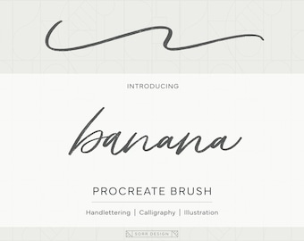 Procreate Pinsel | Bananenpinsel für iPad & Procreate, iPad Lettering - Moderner Kalligraphiepinsel - Brushlettering - Strukturpinsel